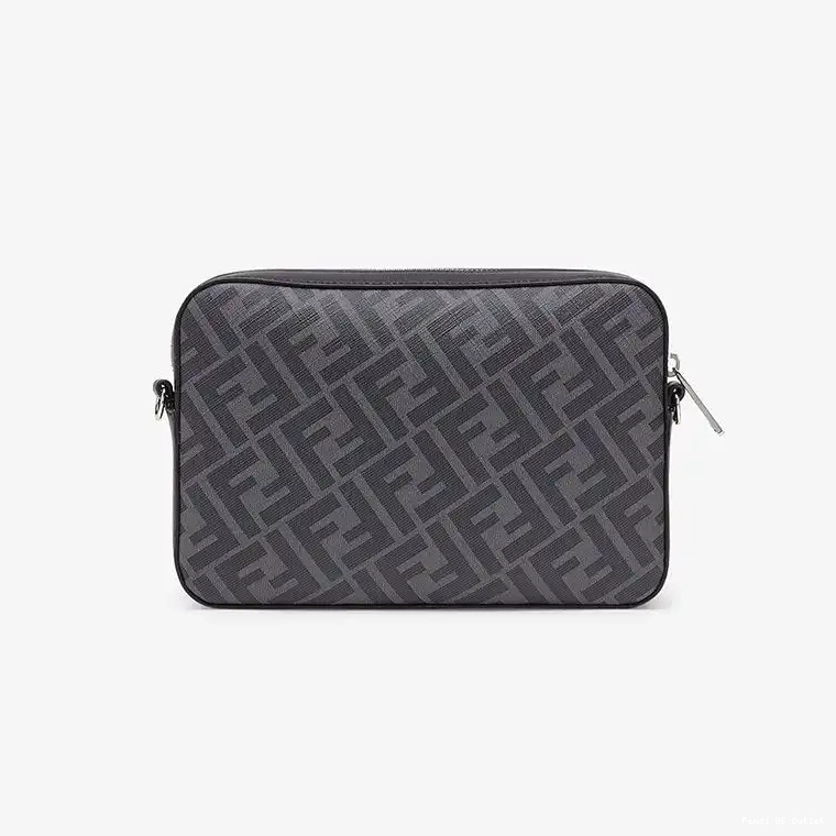 Cheap FF Yellow Compact Black Motif Case In Fabric Camera Fendi 0409 HOT SALE